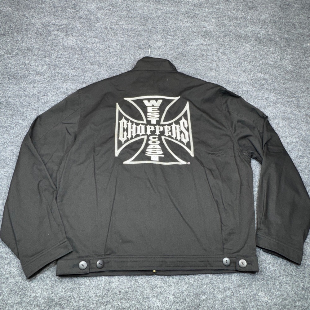 Vintage West Coast Choppers Jacket Mens Medium Black Jesse James Iron Cross Y2K